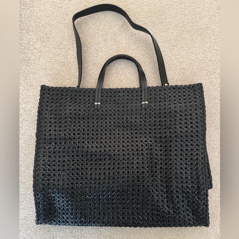 NWOT RARE Clare V Simple Tote in Black Rattan